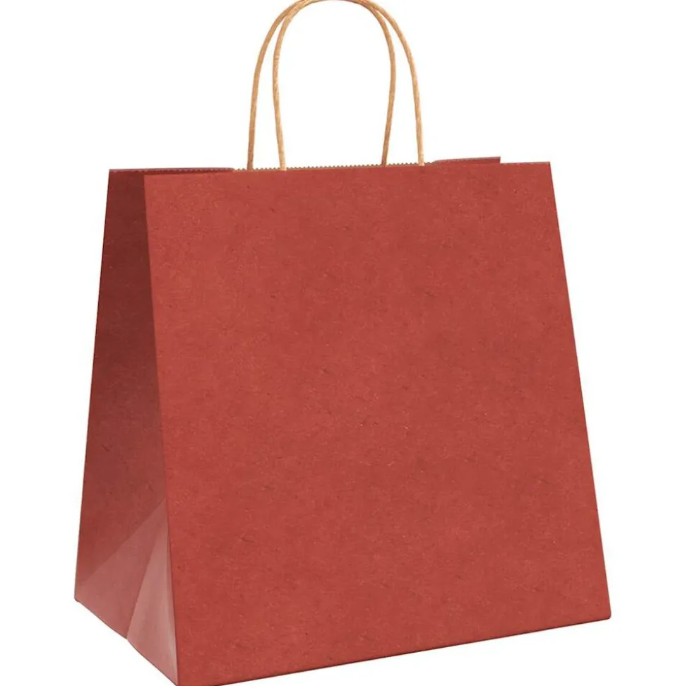 vidaXL Papieren zakken 250 st met hengsels 26x17x25 cm rood