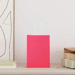 vidaXL Papieren zakken 50 st met hengsels 15x8x21 cm roze