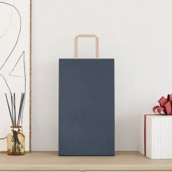vidaXL Papieren zakken 50 st met hengsels 21x11x36 cm blauw