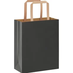 vidaXL Papieren zakken 250 st met hengsels 18x8x22 cm zwart