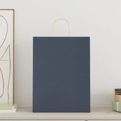 vidaXL Papieren zakken 250 st met hengsels 32x12x42 cm blauw