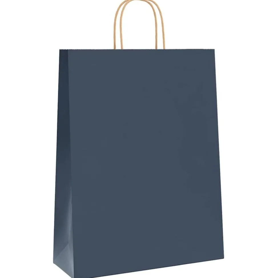 vidaXL Papieren zakken 250 st met hengsels 32x12x42 cm blauw