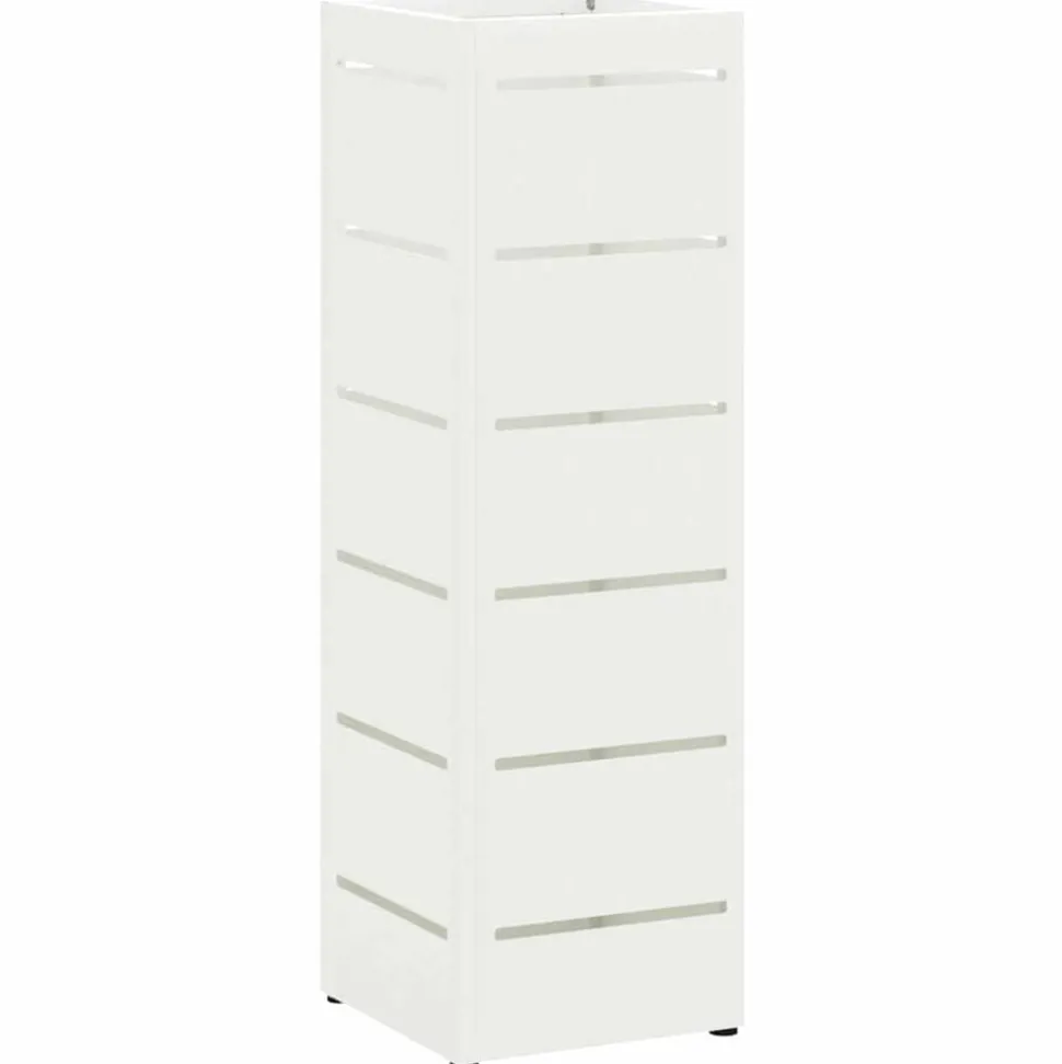 vidaXL Paraplu Standaard met opslag Wit 15,5 x 15,5 x 49 cm Staal