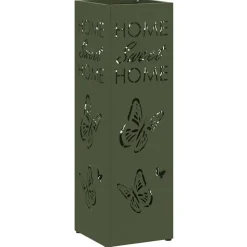 vidaXL Paraplu Standaard Olijfgroen 15,5 x 15,5 x 49 cm Metaal