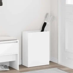 vidaXL Paraplu Standaard met opslag Wit 40 x 20 x 55,5 cm Bewerkt hout