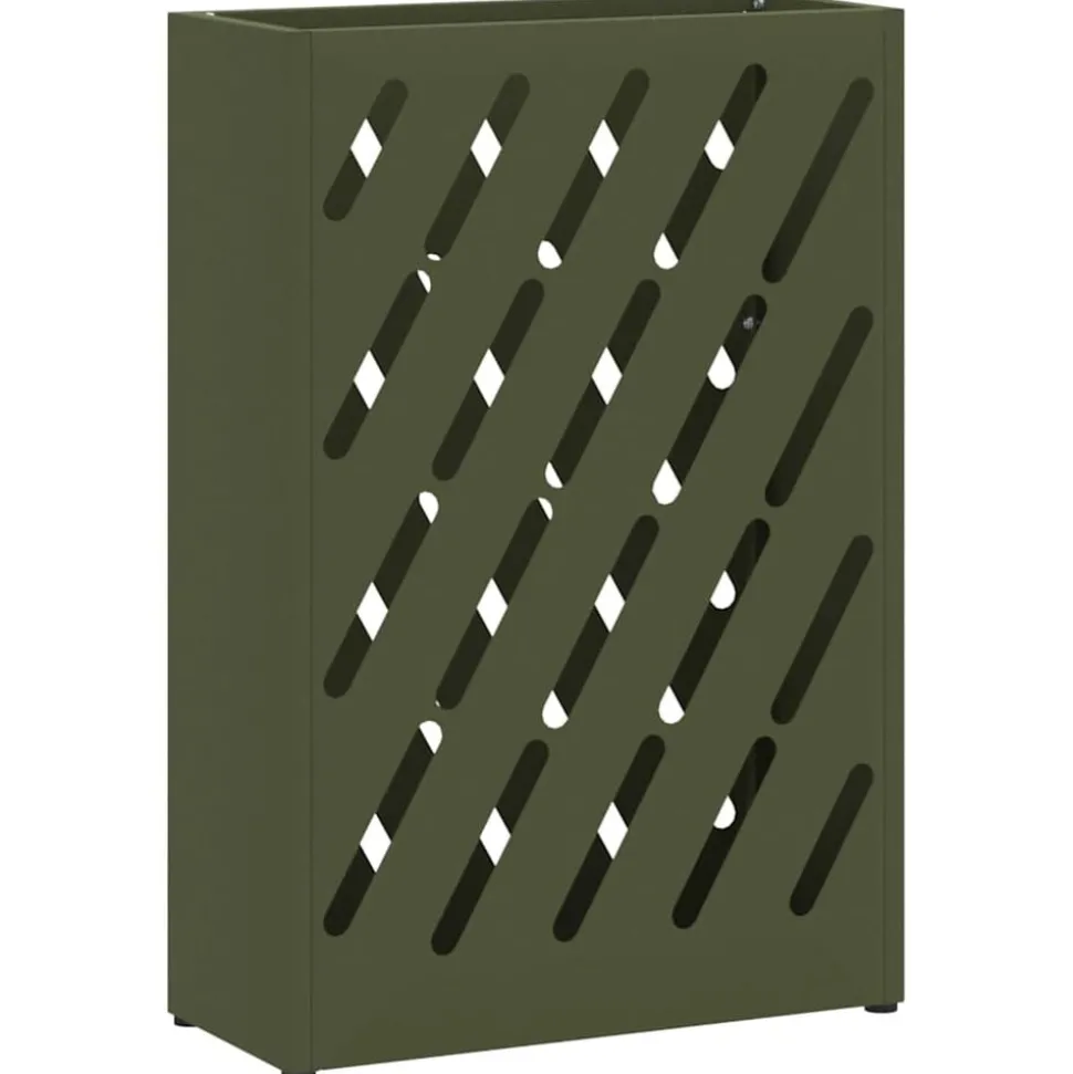 vidaXL Paraplu Standaard Olijfgroen 28 x 12 x 41 cm Staal