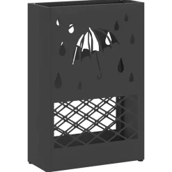 vidaXL Paraplu Standaard Zwart 28 x 12 x 41 cm Staal