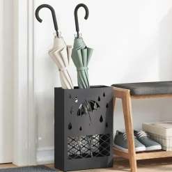 vidaXL Paraplu Standaard Zwart 28 x 12 x 41 cm Staal