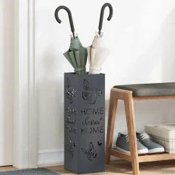 vidaXL Paraplu Standaard Antraciet 15,5 x 15,5 x 49 cm Metaal