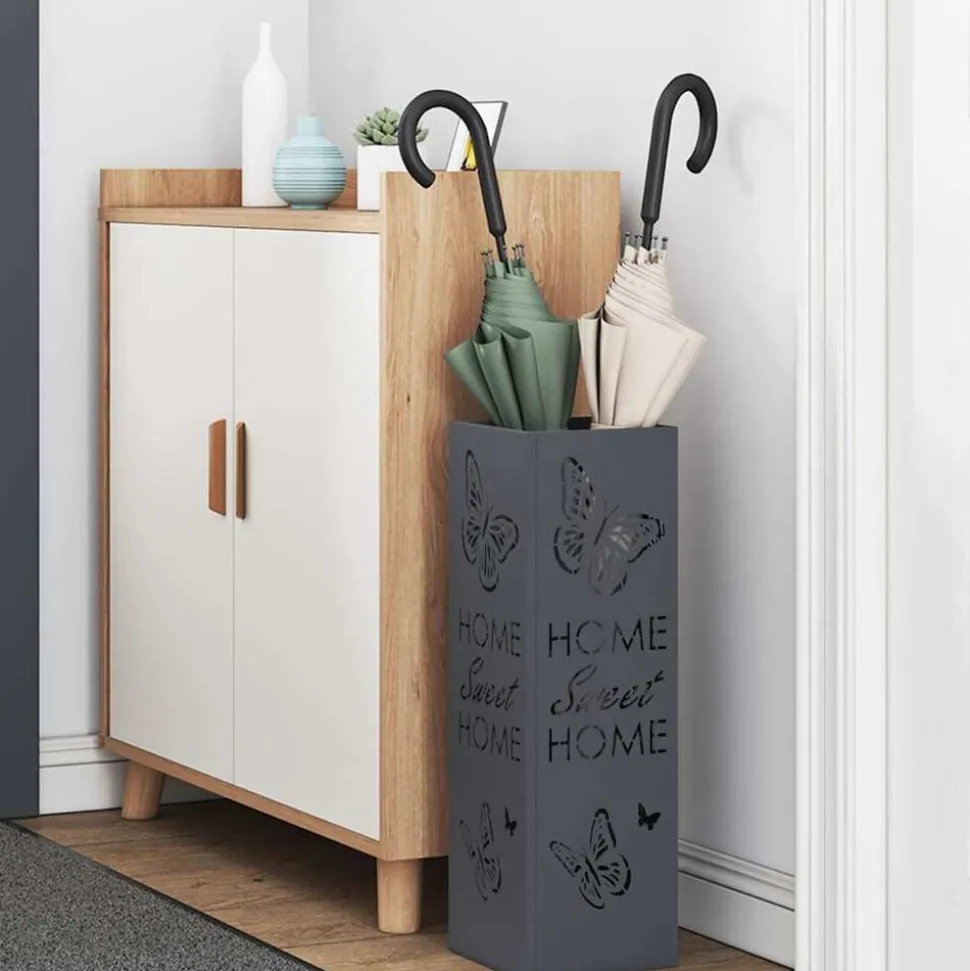 vidaXL Paraplu Standaard Antraciet 15,5 x 15,5 x 49 cm Metaal
