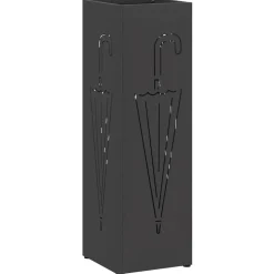 vidaXL Paraplu Standaard met opslag Zwart 15,5 x 15,5 x 49 cm Metaal