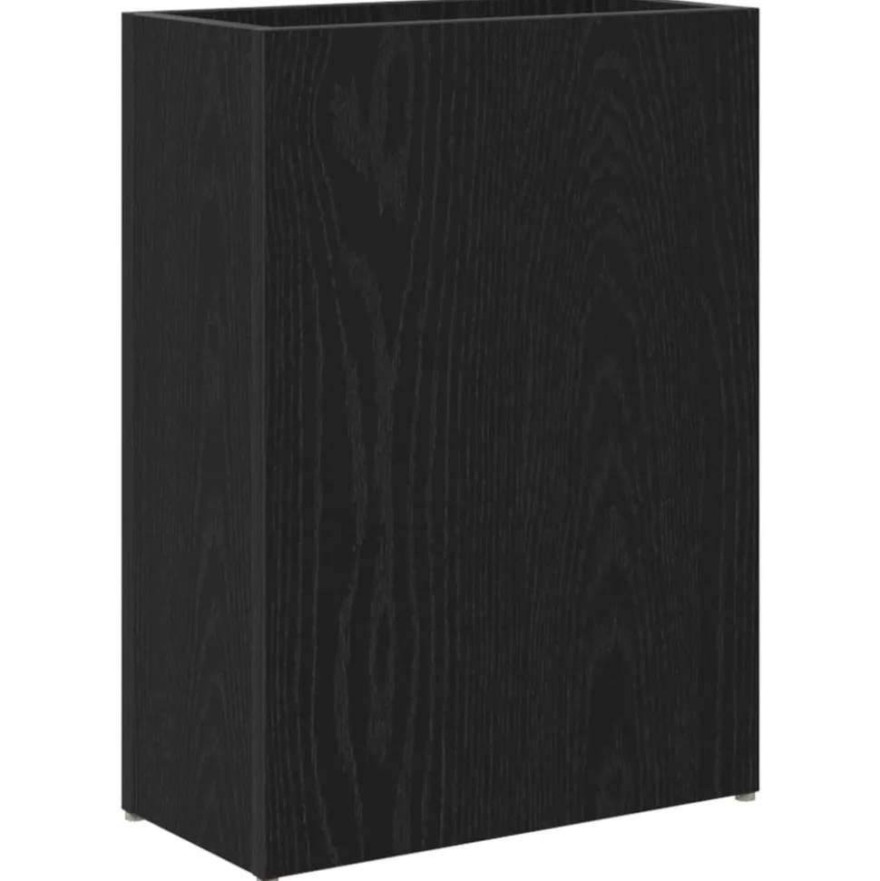 vidaXL Paraplu Standaard Zwart Eiken 40 x 20 x 55,5 cm Bewerkt hout