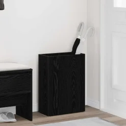 vidaXL Paraplu Standaard Zwart Eiken 40 x 20 x 55,5 cm Bewerkt hout