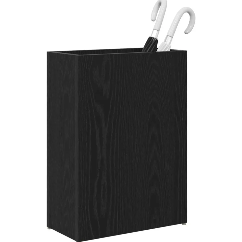 vidaXL Paraplu Standaard Zwart Eiken 40 x 20 x 55,5 cm Bewerkt hout