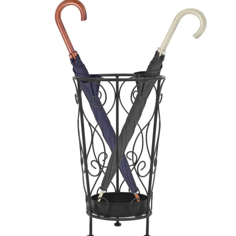 vidaXL Parapluhouder vintage stijl 26x46 cm metaal zwart