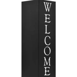 vidaXL Parapluhouder Welcome staal zwart