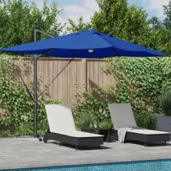 vidaXL Parasol Azurblauw 351 x 250 x 253 cm Polyester en Aluminium