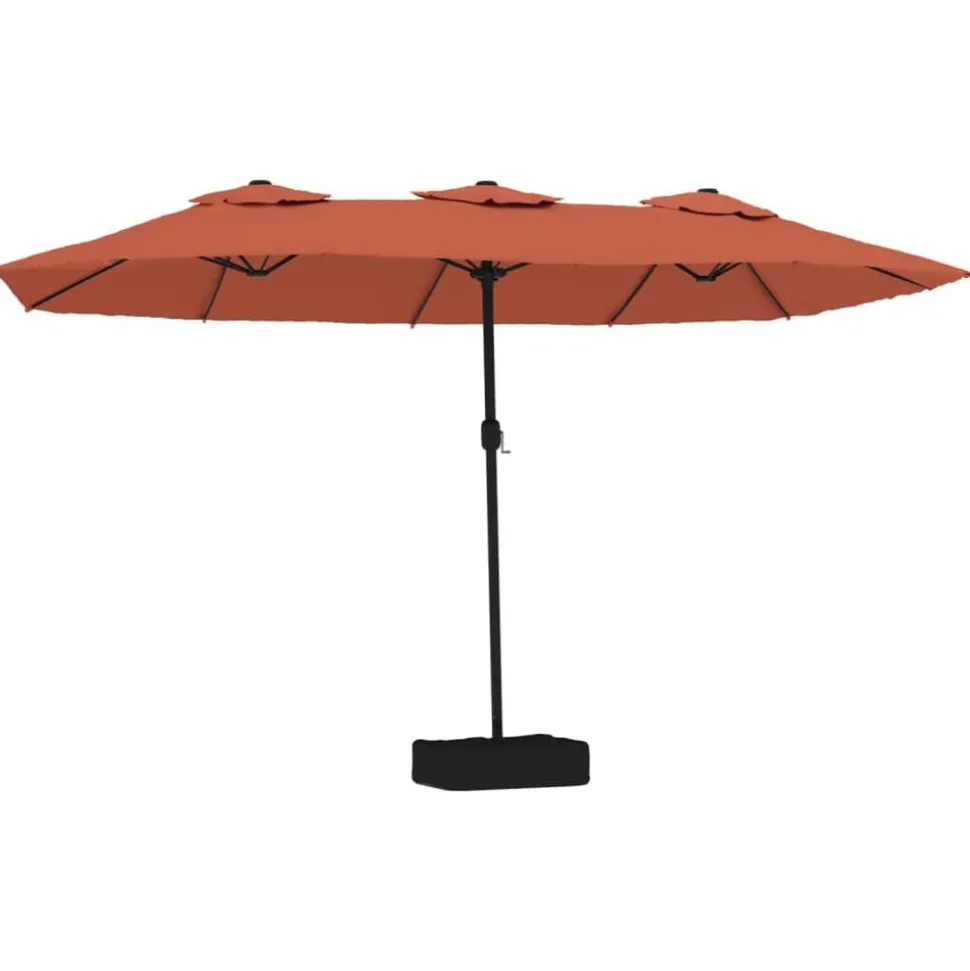 vidaXL Parasol dubbel dak 449x265 cm terracottakleurig