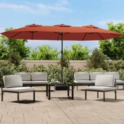 vidaXL Parasol dubbel dak 449x265 cm terracottakleurig