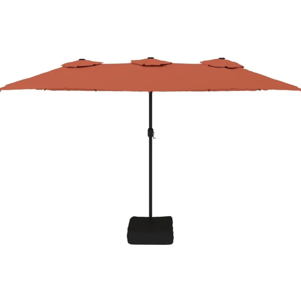 vidaXL Parasol dubbel dak 449x265 cm terracottakleurig
