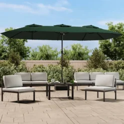 vidaXL Parasol dubbel 449x265 cm groen