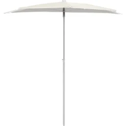 vidaXL Parasol half met paal 180x90 cm zandkleurig