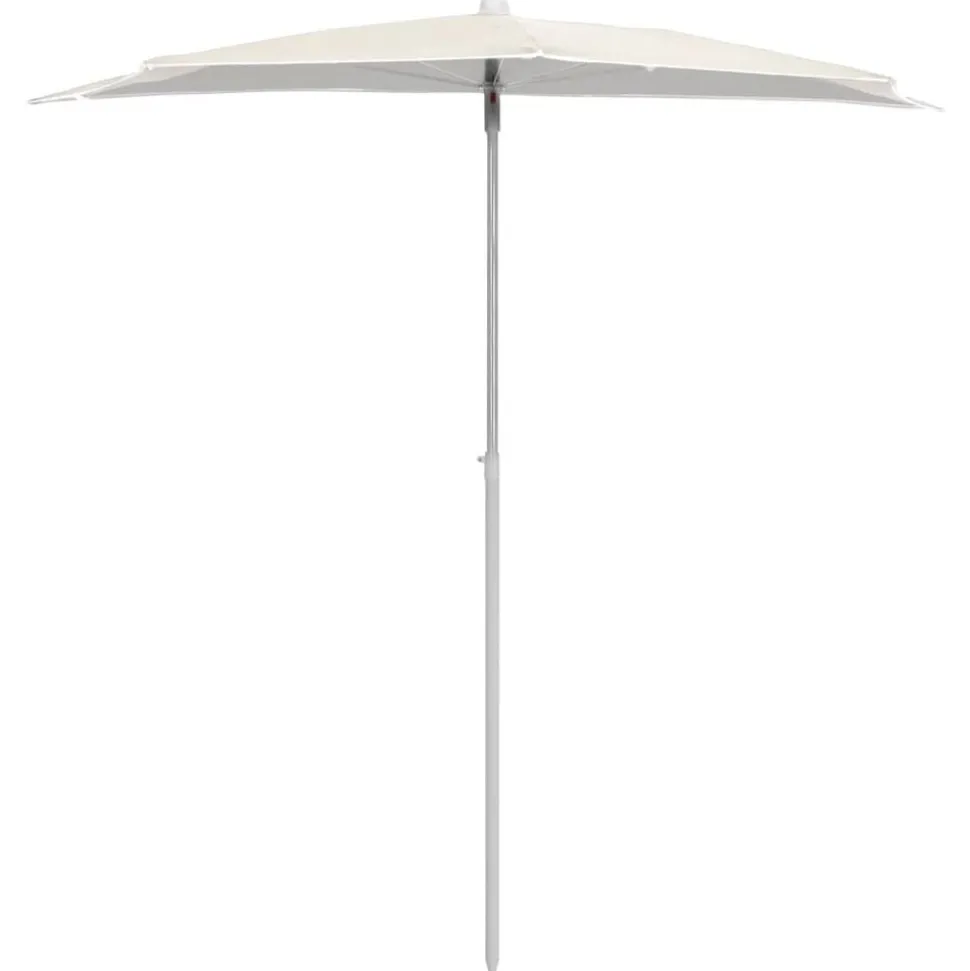 vidaXL Parasol half met paal 180x90 cm zandkleurig