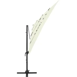 vidaXL Parasol 4-laags met aluminium paal 250x250 cm zandkleurig