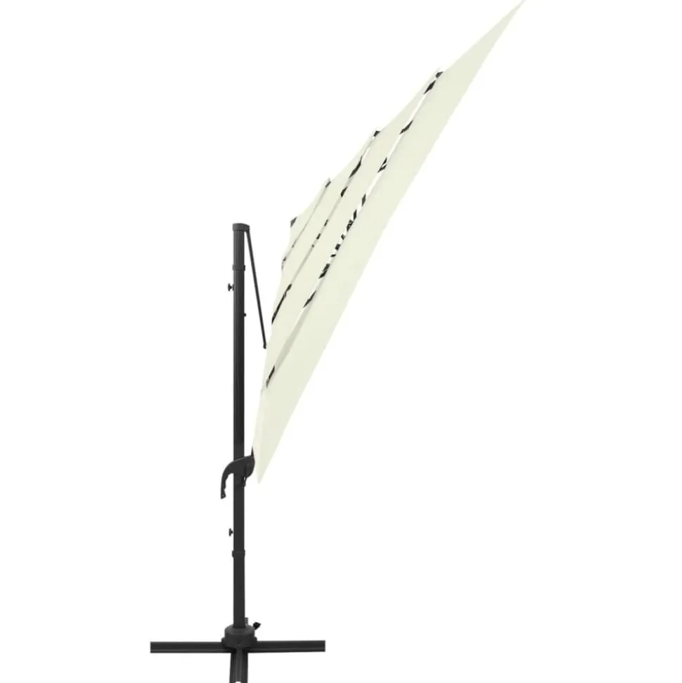 vidaXL Parasol 4-laags met aluminium paal 250x250 cm zandkleurig