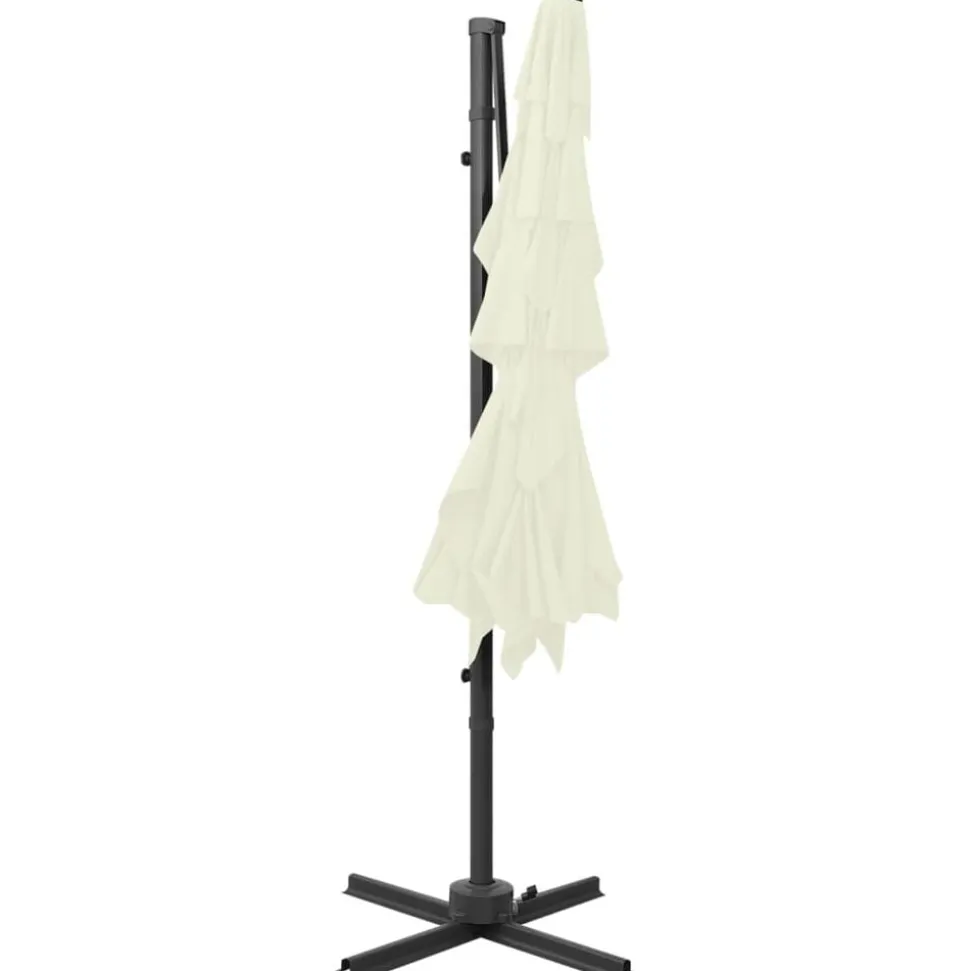 vidaXL Parasol 4-laags met aluminium paal 250x250 cm zandkleurig