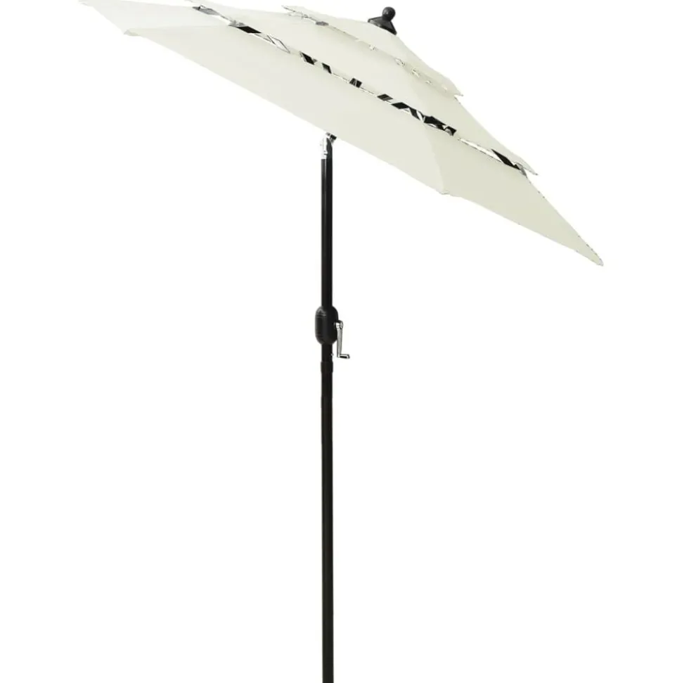 vidaXL Parasol 3-laags met aluminium paal 2 m zandkleurig