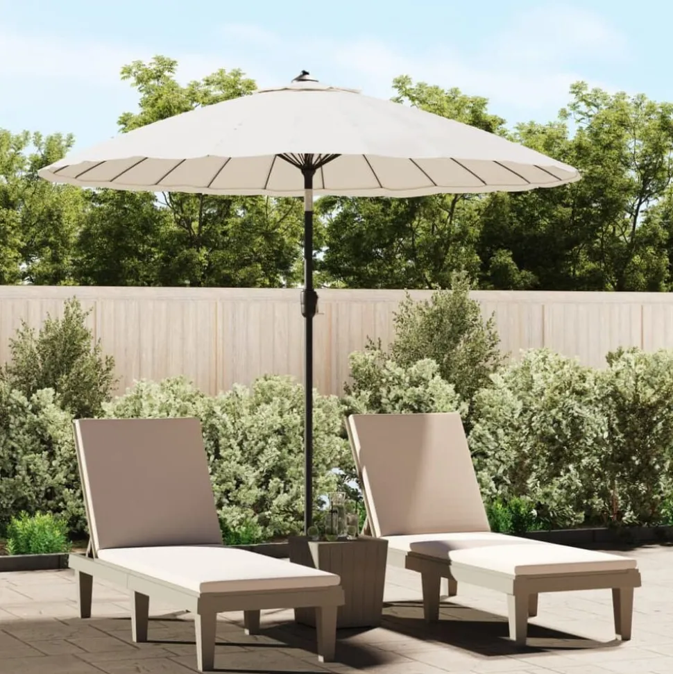 vidaXL Parasol met aluminium paal 270 cm zandwit