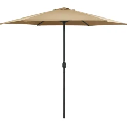vidaXL Parasol met aluminium paal 270x246 cm taupe