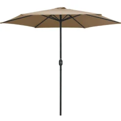 vidaXL Parasol met aluminium paal 270x246 cm taupe