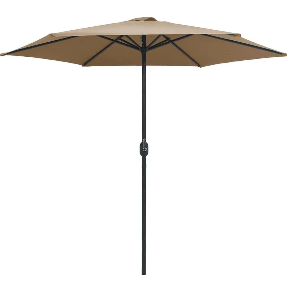 vidaXL Parasol met aluminium paal 270x246 cm taupe
