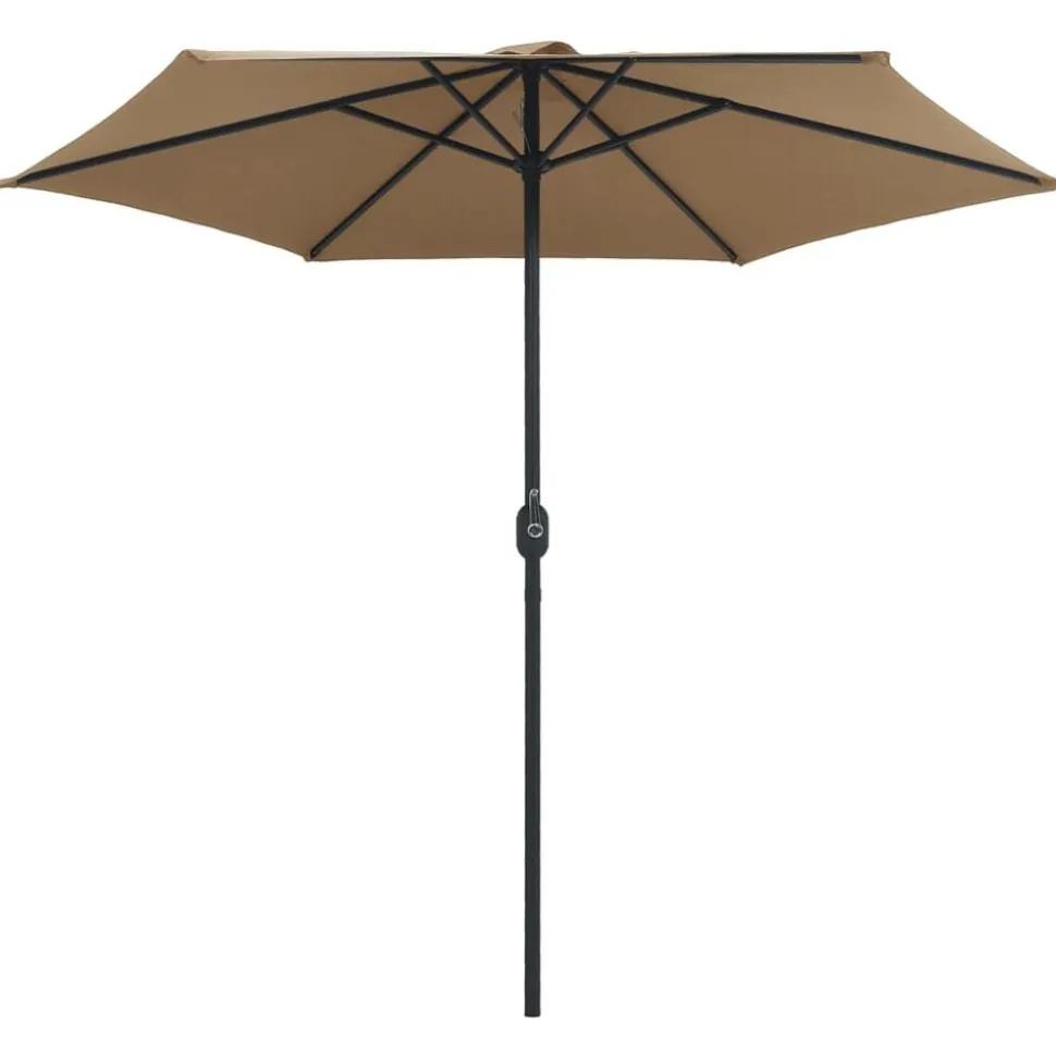 vidaXL Parasol met aluminium paal 270x246 cm taupe