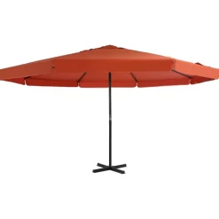 vidaXL Parasol met aluminium paal 500 cm terracottakleurig