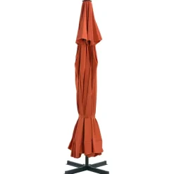vidaXL Parasol met aluminium paal 500 cm terracottakleurig