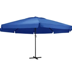 vidaXL Parasol met aluminium paal 500 cm azuurblauw