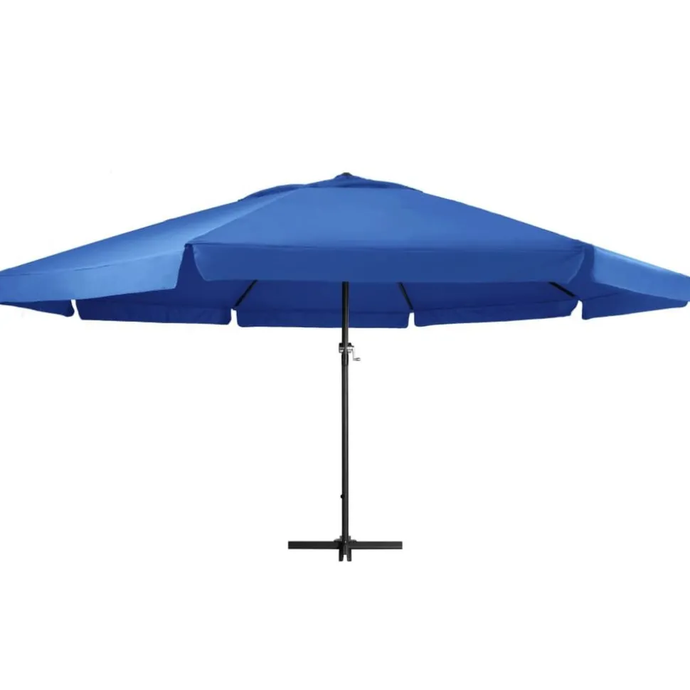 vidaXL Parasol met aluminium paal 500 cm azuurblauw