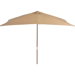 vidaXL Parasol met houten paal 200x300 cm taupe