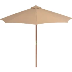 vidaXL Parasol met houten paal 300 cm taupe