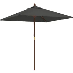 vidaXL Parasol met houten paal 198x198x231 cm antracietkleurig