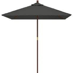 vidaXL Parasol met houten paal 198x198x231 cm antracietkleurig