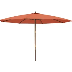 vidaXL Parasol met houten paal 400x273 cm terracottakleurig