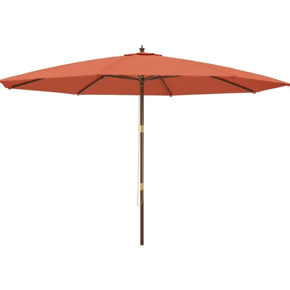 vidaXL Parasol met houten paal 400x273 cm terracottakleurig