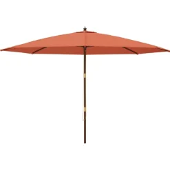 vidaXL Parasol met houten paal 400x273 cm terracottakleurig