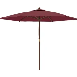 vidaXL Parasol met houten paal 299x240 cm bordeauxrood