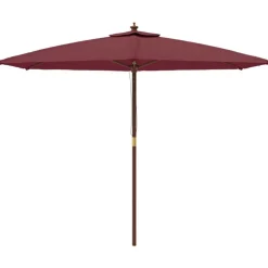 vidaXL Parasol met houten paal 299x240 cm bordeauxrood