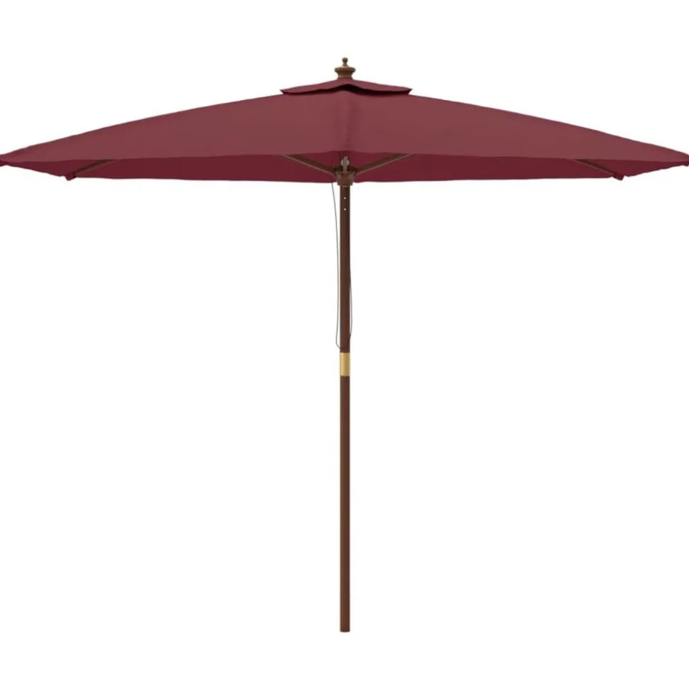 vidaXL Parasol met houten paal 299x240 cm bordeauxrood
